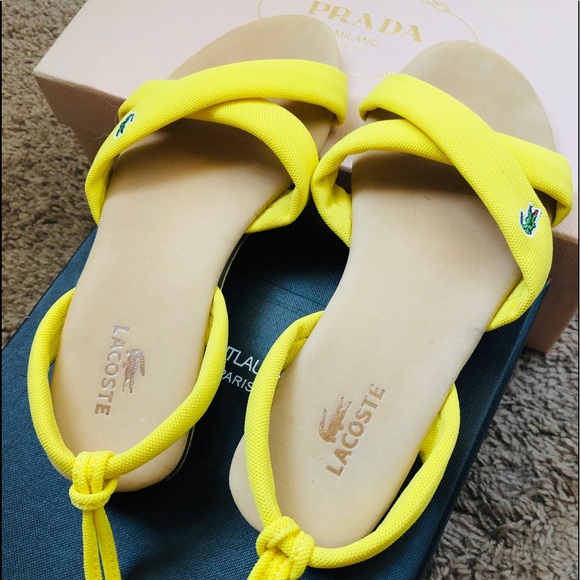 Lacoste Shoes - Lacoste Yellow Sandals